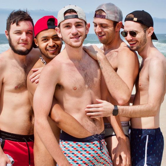 Five-guy bareback beach orgy | Daily Dudes @ Dude Dump