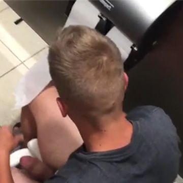 Guy caught jerking his thick dick in public toilet | Daily Dudes @ Dude Dump