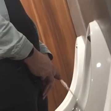 Guy caught peeing at urinals: his dick is so big | Daily Dudes @ Dude Dump
