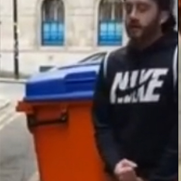 Guy wanking behind a dumpster in the city | Daily Dudes @ Dude Dump