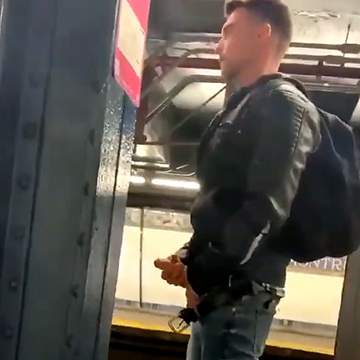 Guy wanking in public in the underground | Daily Dudes @ Dude Dump