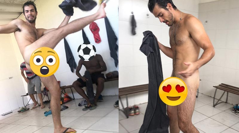 Hairy teammate naked after showers | Daily Dudes @ Dude Dump