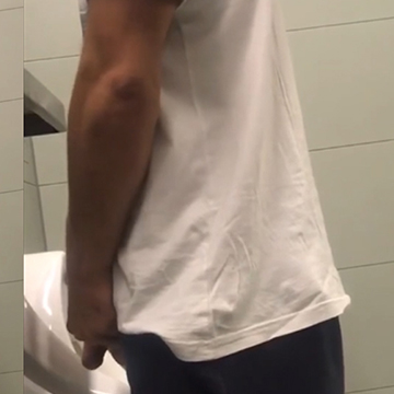 Hung uncut man caught by hidden camera at urinals | Daily Dudes @ Dude Dump