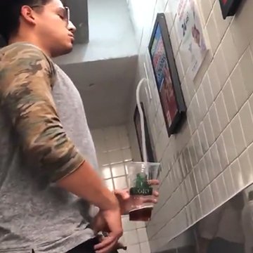 Latin guy peeing at club urinals | Daily Dudes @ Dude Dump