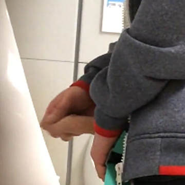 Lot of foreskin from this guy peeing at urinal | Daily Dudes @ Dude Dump