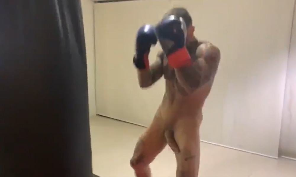 Naked tattooed boxer with hardon | Daily Dudes @ Dude Dump