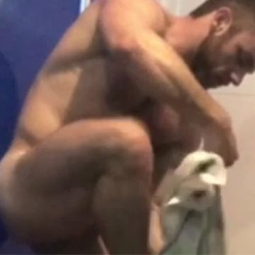 Sexy daddy caught naked after shower | Daily Dudes @ Dude Dump