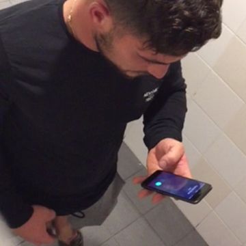 Sexy guy caught peeing in a public toilet | Daily Dudes @ Dude Dump