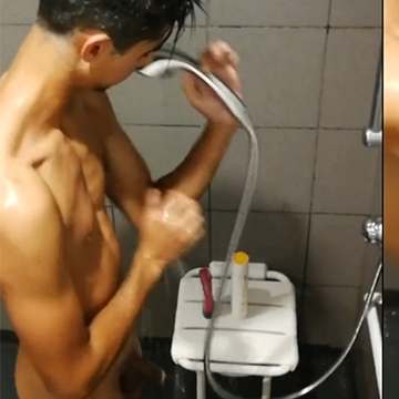 Skinny dude caught showering by a hidden cam | Daily Dudes @ Dude Dump