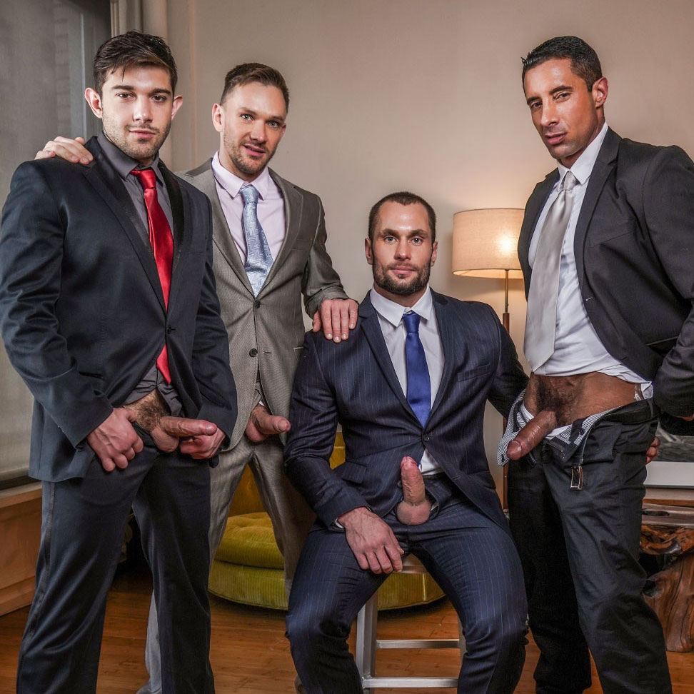Suited studs in a hot foursome | Daily Dudes @ Dude Dump