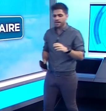TV anchor revealing a huge bulge | Daily Dudes @ Dude Dump