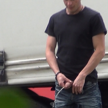 Uncut trucker caught peeing in public by spy cam | Daily Dudes @ Dude Dump