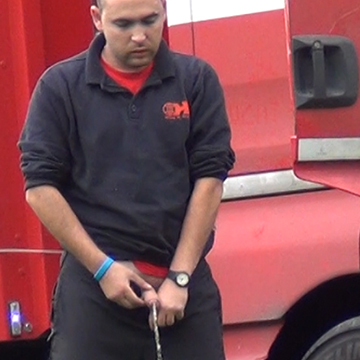 Uncut trucker caught peeing next to his truck | Daily Dudes @ Dude Dump