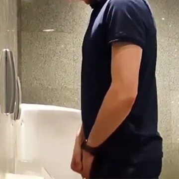 Watch him taking a piss at the urinals | Daily Dudes @ Dude Dump
